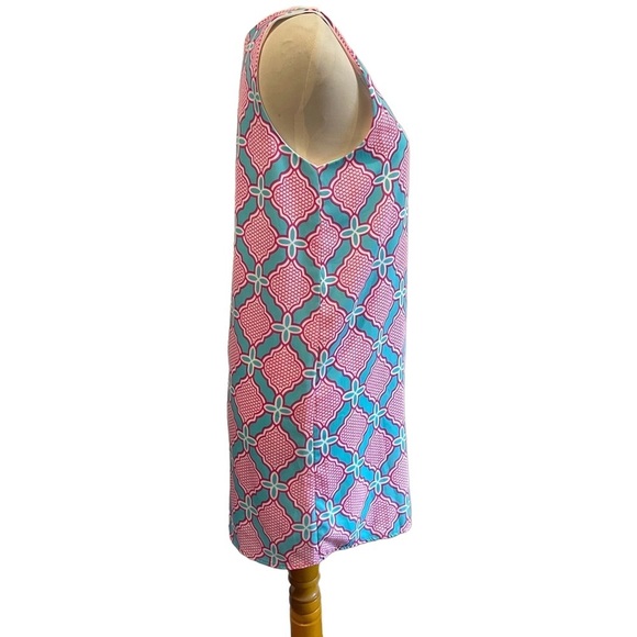 Newbury Kustom pink turquoise print dress Small - Picture 4 of 7